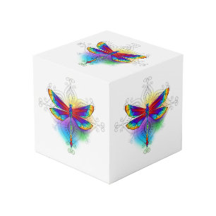 Cubo Dragón poligonal arcoiris