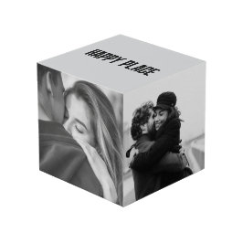 Cubo El día de San Valentín blanco y negro