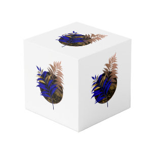 Cubo El helecho azul en círculo negro