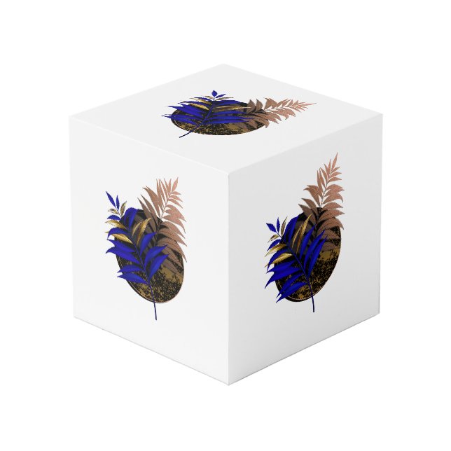 Cubo El helecho azul en círculo negro (Angulo Anverso)