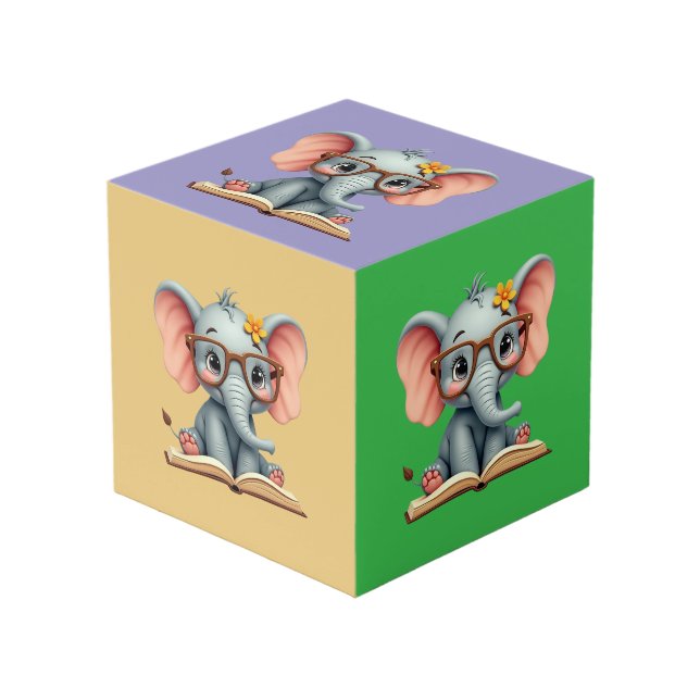 Cubo Elefante Bebé Sabio (Angulo Anverso)