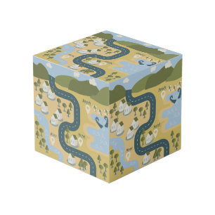 Cubo Elegante mapa de viajes de vacaciones de personali