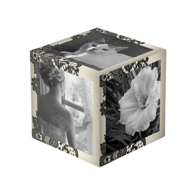 Cubo encaje negro (Angulo Anverso)