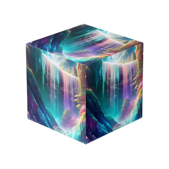 Cubo Espectro Caída de Agua Arcoiris (Angulo Anverso)