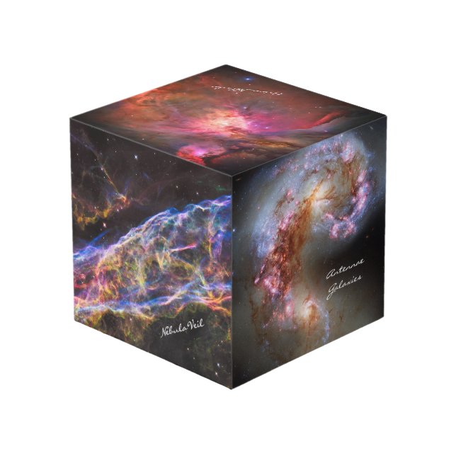 Cubo Espiral de galaxia astronómica y remolcador, velo  (Angulo reverso)