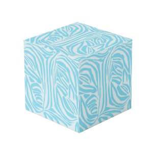 Cubo Estampado de cebra azul y blanco en negrita