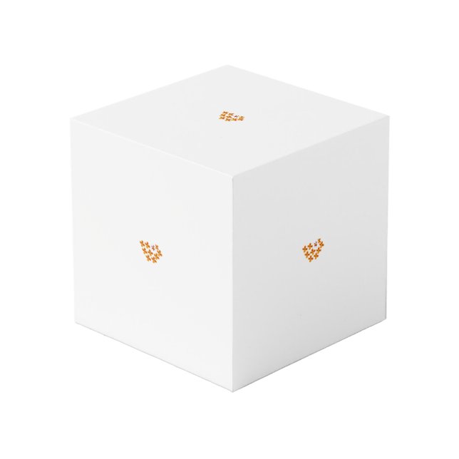 Cubo Estilo decorativo, Naranja torpe, rojo cornell (Angulo Anverso)