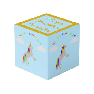 Cubo Fantasía cumpleaños Unicornio Personalizado de arc
