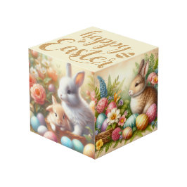 Cubo Feliz Pascua / Conejo Antiguo