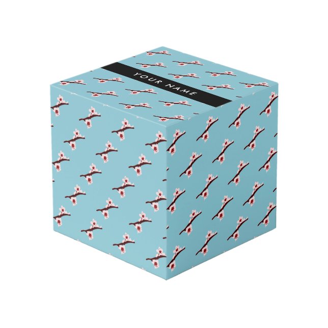 Cubo Flor de Cerezo, Sakura Rosa, Tu Nombre (Angulo Anverso)