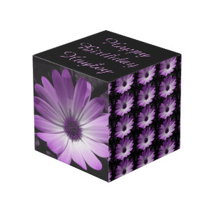 Cubo Flor de deshielo morado personalizada