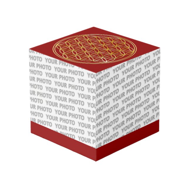 Cubo Flor de vida / Blume des Lebens - oro (Angulo Anverso)