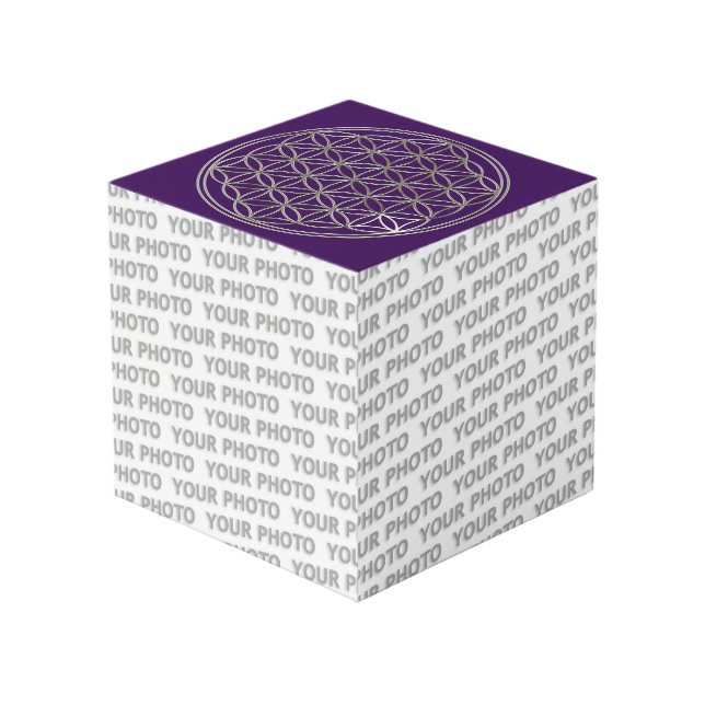 Cubo Flor de vida / Blume des Lebens - plata (Angulo Anverso)
