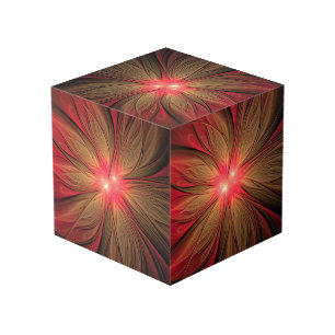 Cubo Flor fractal de fanatismo rojo