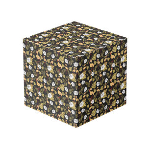 Cubo Flores amarillas y blancas sin costura