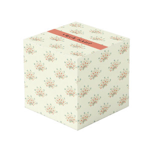 Cubo Flores Azules y Rojas, Rojo, Tu Nombre