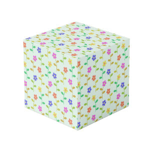 Cubo Flores Coloridas, Patrón Floral, Verdor, Boho