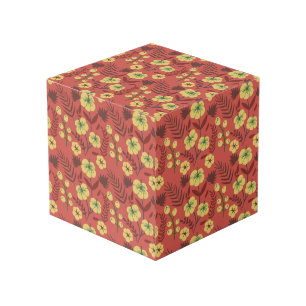 Cubo Flores de patrón sin soldadura floral amarillas y