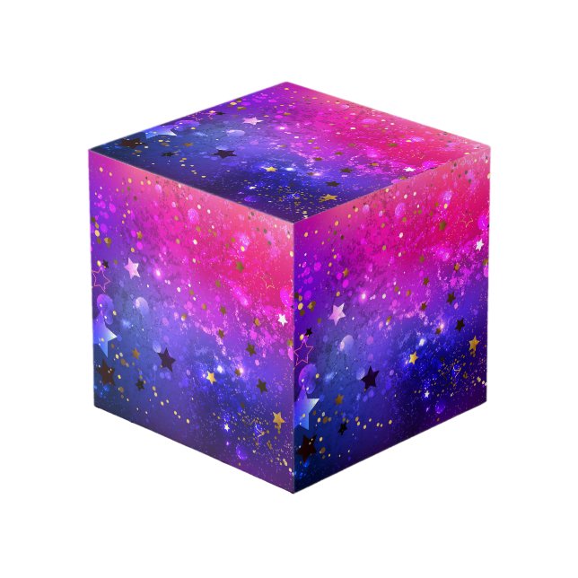 Cubo Fondo azul rosa brillante (Angulo Anverso)