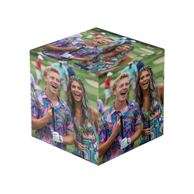 Cubo Foto de Golf Personalizar (Angulo Anverso)