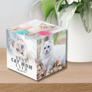 Cubo Foto de Mascota Personalizada de Gata Mamá