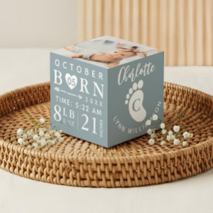 Cubo Foto del bebé Keepsake y estadísticas de nacimient