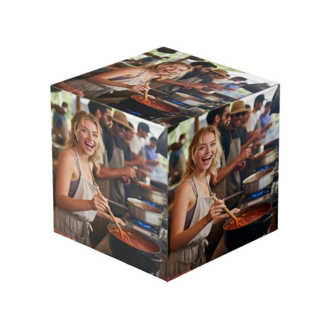Cubo Foto personalizada de concurso de chili (Angulo Anverso)