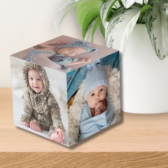 Cubo Foto personalizada del recién nacido personalizado (Custom Personalized Newborn Baby Photo cube)