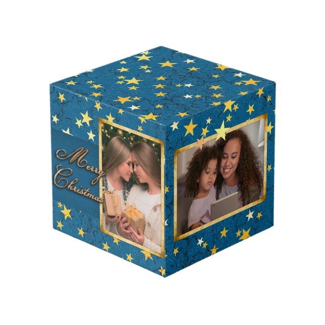 Cubo Fotocubo con estrellas y 4 fotos (Angulo Anverso)