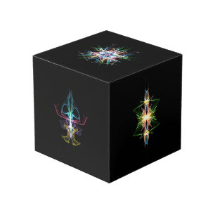 Cubo fotográfico con diseños abstractos coloridos