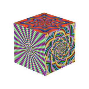 Cubo fotográfico con imágenes fractales