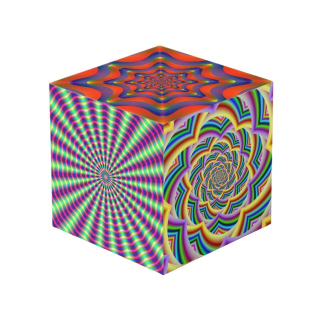 Cubo fotográfico con imágenes fractales (Angulo Anverso)