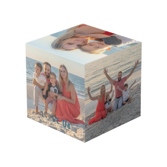 Cubo Fotos familiares de "LOVE NOSOTROS" PERSONALIZADAS (Angulo reverso)