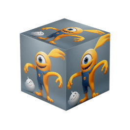 Cubo „Fröhliches Einaugenmonster mit Geisterfreund“