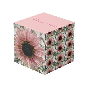 Cubo Girasol Rosa Pálido Personalizado