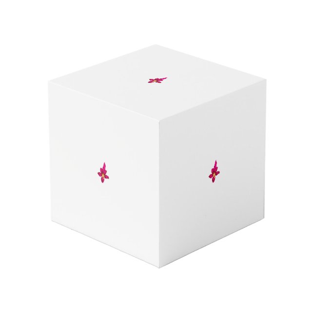 Cubo Girly Design, Light Gold, Purplish Red (Angulo Anverso)