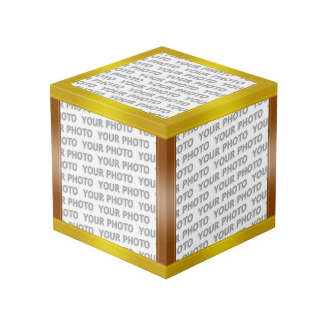 Cubo Gradientes STRIPTS - marrón amarillo oliva + tu id (Angulo Anverso)