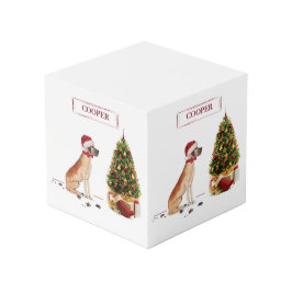Cubo Gran Dane graciosos Navidades perro con árbol