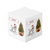 Gray Poodle Funny Navidades perro con árbol