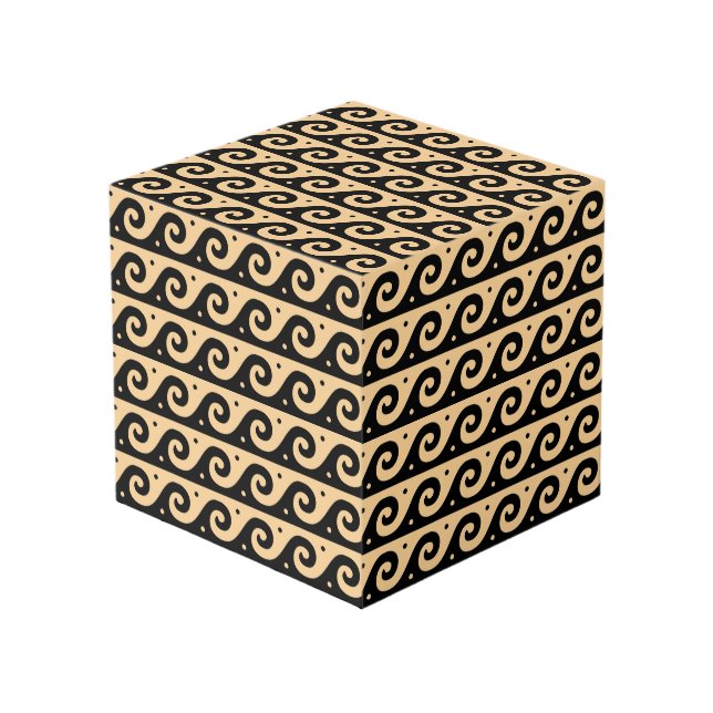 Cubo Greca, Patrón de Onda Mediterránea, Marrón (Angulo Anverso)