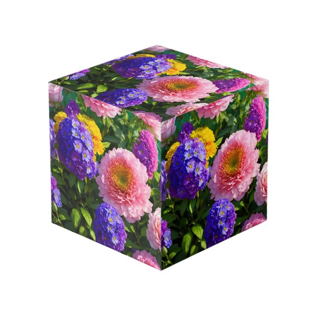 Cubo Hermosas flores (Angulo Anverso)