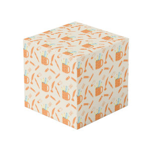Cubo herramientas de escritura naranja -patrón de fondo