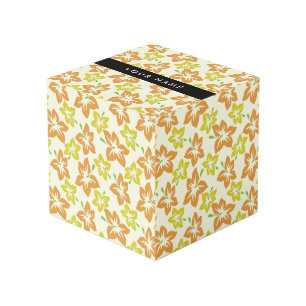 Cubo Hibisco Amarillo, Hibisco Naranja, Tu Nombre