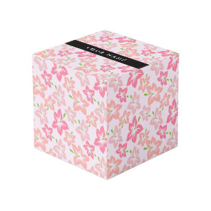 Cubo Hibisco Rosa, Flores Rosadas, Tu Nombre