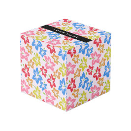 Cubo Hibiscus Colorido, Patrón De Flores, Tu Nombre