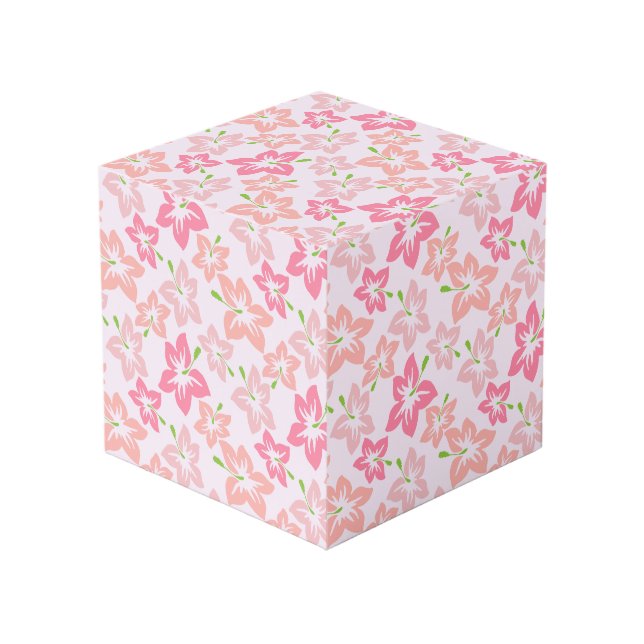 Cubo Hibiscus Rosa, Flores Rosa, Patrón De Flores (Angulo Anverso)