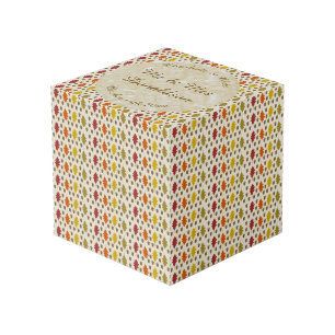 Cubo Hojas de roble y maíz Personalizado Boda otoño