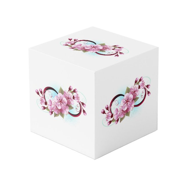 Cubo Infinito con las flores de flores de Sakura Blosso (Angulo Anverso)