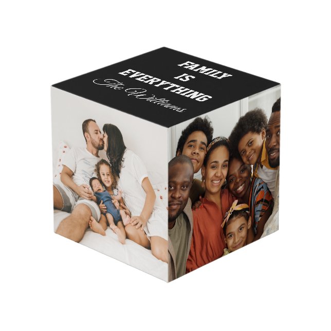 Cubo La familia lo es todo Personalizado Familia Fotos  (Angulo Anverso)