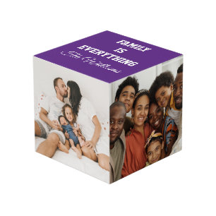 Cubo La familia lo es todo Personalizado Familia Fotos 